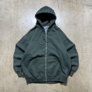 Brandy Melville Hoodie Teens One Size Green Full Zip Fleece Lined Sweatshirt